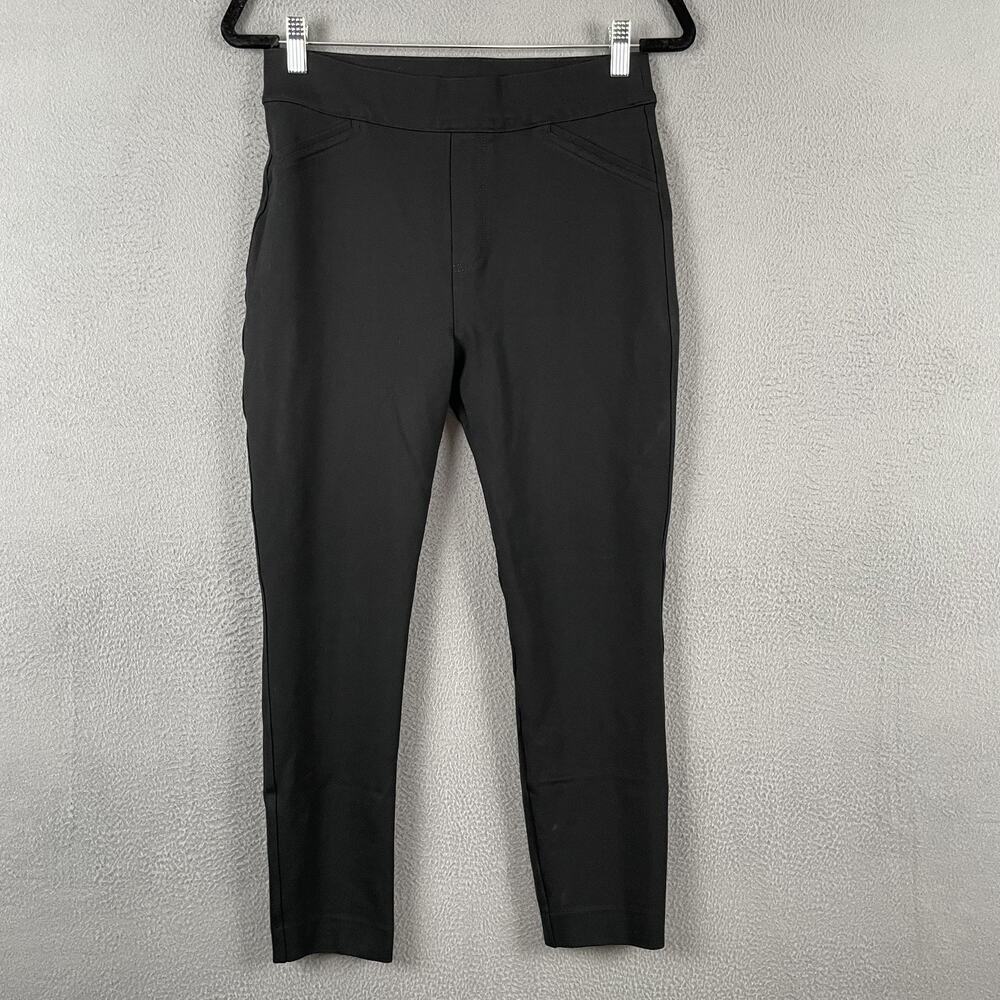 Spanx Pants Womens Medium Black Pull On Slim Ankle Ponte Stretch Cropped 20251R